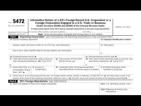 Form 5472, Info. Return of a 25% Foreign-Owned U.S. or Foreign Corp. Engaged in a U.S. Trade or Bus.